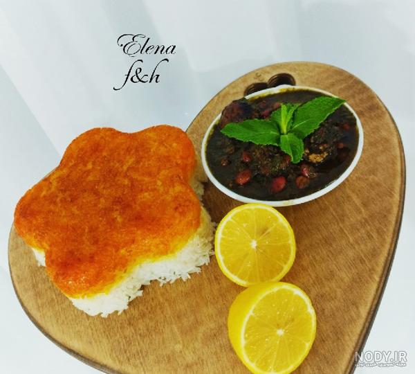تزیین خورشت سبزی و عکس تزیین قورمه سبزی و برنج - السن تزیین خورشت سبزی و عکس تزیین قورمه سبزی و برنج - السن