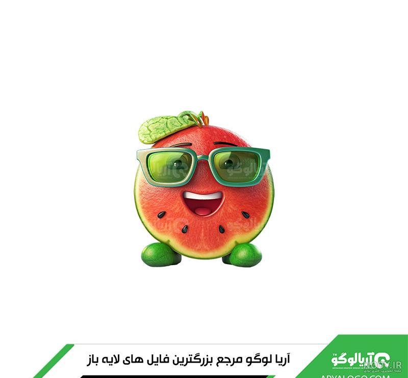 عکس هندوانه و انار برای شب یلدا کارتونی