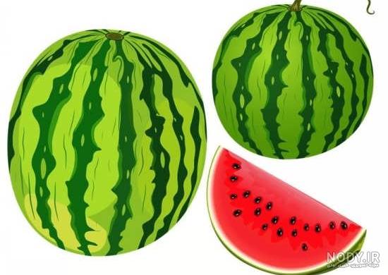 نقاشی هندوانه برای کودکان مخصوص شب یلدا