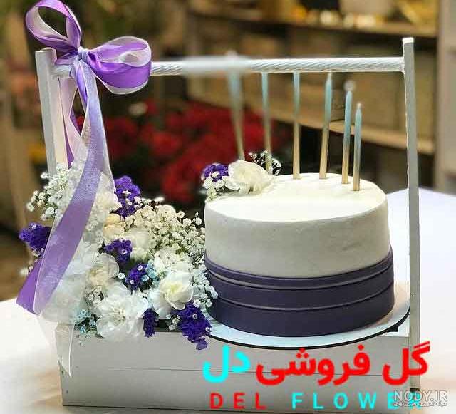 عکس تولد با کیک و گل