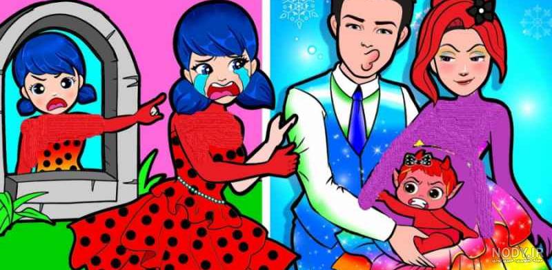 عکس کارتونی دختر کفشدوزکی و گربه سیاه - عکس نودی
