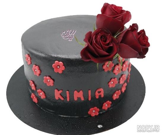 عکس کیک با گل رز