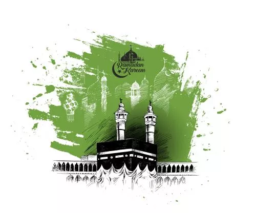 نقاشی کعبه برای کودکان و رنگ آمیزی های زیبای خانه خدا