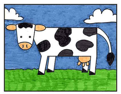 45+ آموزش نقاشی گاو به کودکان آسان و مرحله به مرحله 🐄 45+ آموزش نقاشی گاو به کودکان آسان و مرحله به مرحله 🐄