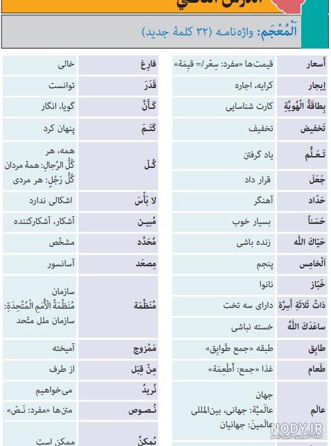گام به گام عربی هشتم | درس 1 تا 10 - درسینو گام به گام عربی هشتم | درس 1 تا 10 - درسینو