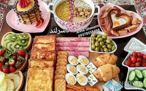 عکس صبحانه لاکچری خارجی