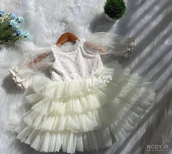 عکس لباس عروس پرنسسی پفی دخترانه بچه گانه