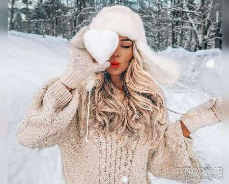 عکس پروفایل زمستانی شیک عاشقانه با نوشته های برفی