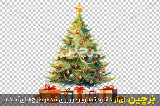 نقاشی درخت کریسمس آسان