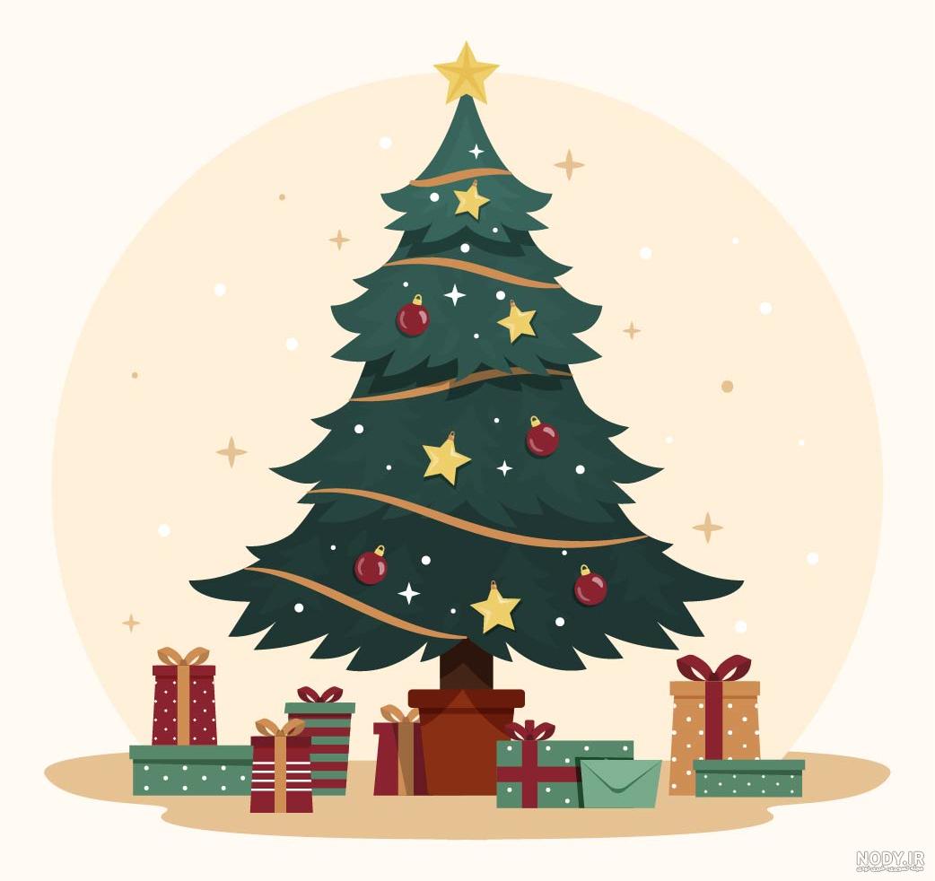 نقاشی درخت کریسمس آسان