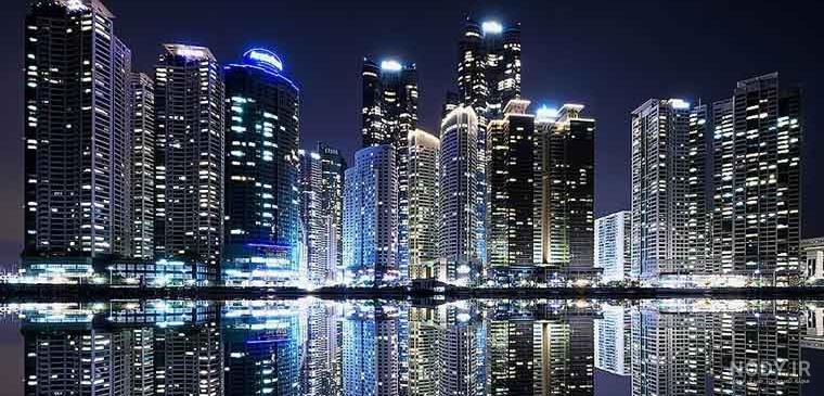 طبیعت منظره درخت شب نور ماه - ایران طرح