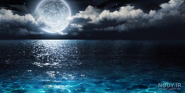 عکس بسیار زیبا از ماه کامل از نزدیک به همراه ستاره ها