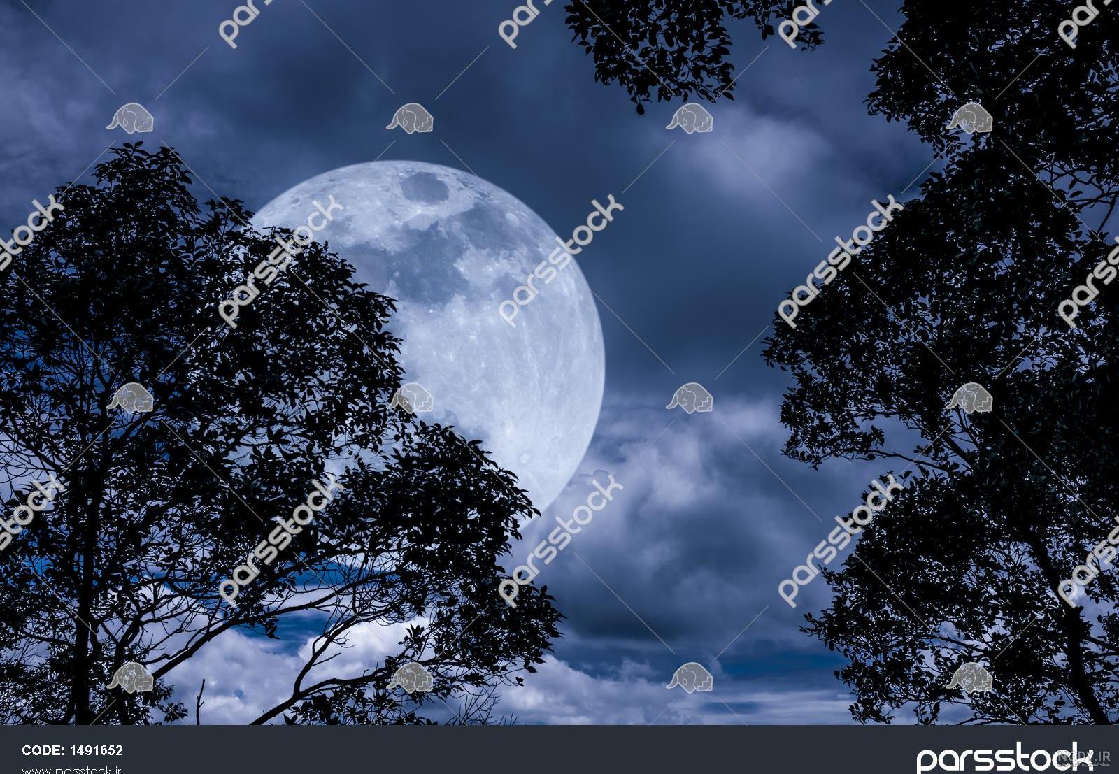 عکس زیبای ماه با منظره شب و ابر + اشعار زیبا با مضمون ماه و شب و ستاره