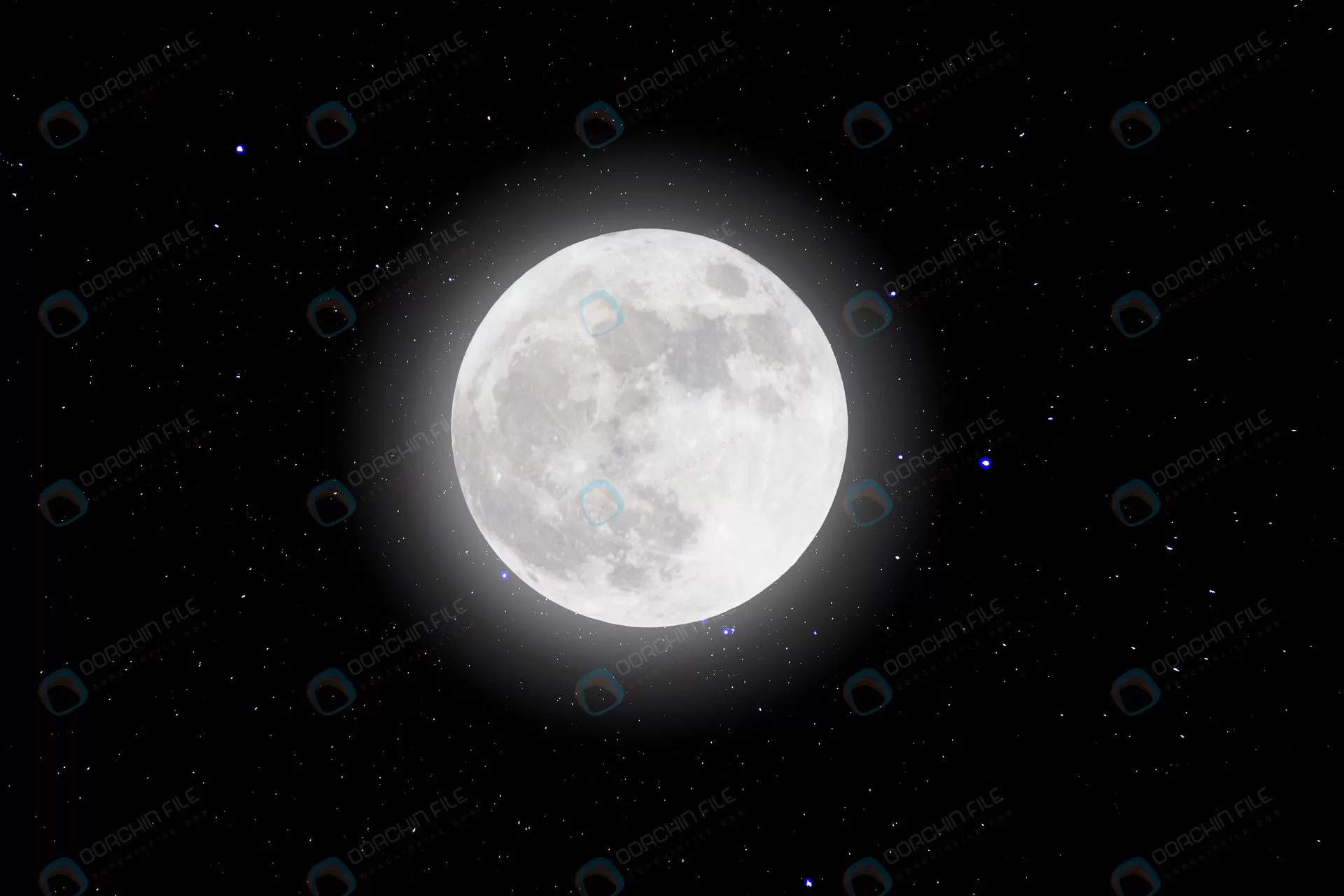 عکس ماه کامل در آسمان شب