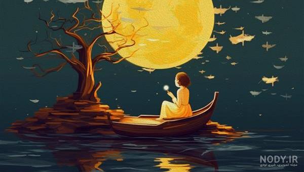 عکس پروفایل ماه با منظره شب و ابر + عکس و متن با موضوع ماه و شب و ستاره