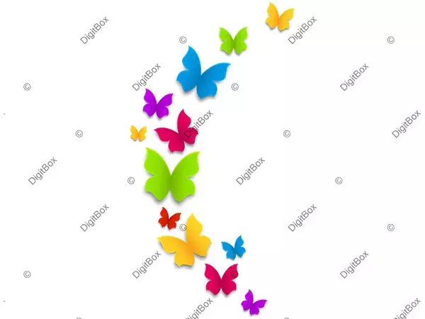 فایل دوربری شده کارتونی پروانه قهوه ای قرمز (Red and Brown Transparent  Butterfly Clipart)