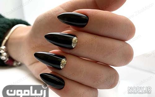 عکس ناخن مشکی براق