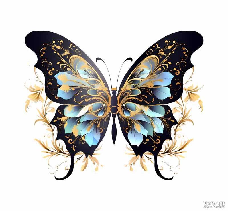 مجموعه ای از پروانه آبی رنگ آبی 1432159