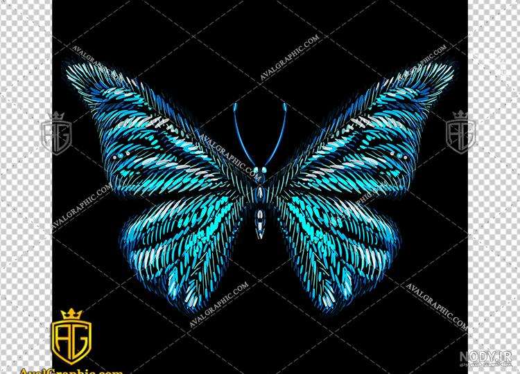 پروانه آبی جدا شده روی سفید 1106941