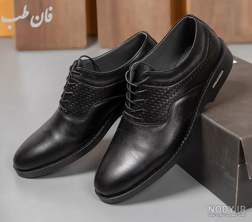 کفش مردانه رسمی ۸ترک مشکی مدل 63 - فان طب