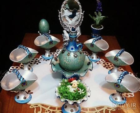 عکس سفره هفت سین سفالی عکس سفره هفت سین سفالی