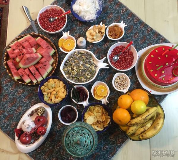 80 مدل تزیین سفره شب یلدا | دیزاین شب یلدایی سنتی ایرانی🍉❤️