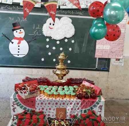 ایده عکس سفره شب یلدا برای دانش آموزان مدرسه و مهد کودک