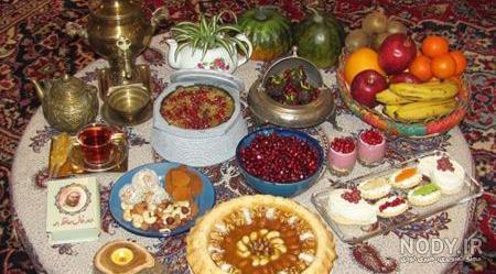 عکس از سفره شب یلدا سنتی