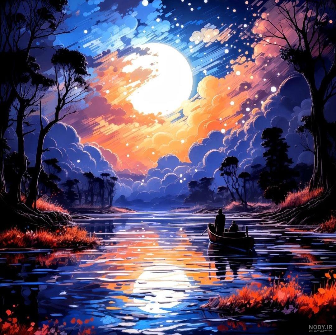 عکس دریا در شب برای پروفایل