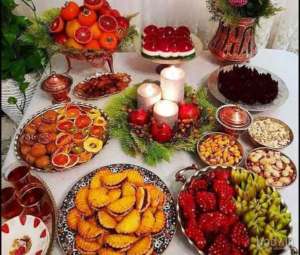 سفره شب یلدا باکلاس + تزیین سفره شب یلدا ساده و شیک سفره شب یلدا باکلاس + تزیین سفره شب یلدا ساده و شیک