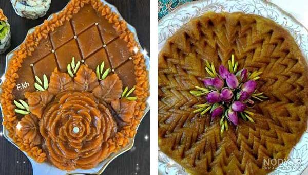 تزیین حلوا برای مراسم ختم با گل محمدی و پودر نارگیل با ایده های خلاقانه - السن تزیین حلوا برای مراسم ختم با گل محمدی و پودر نارگیل با ایده های خلاقانه - السن