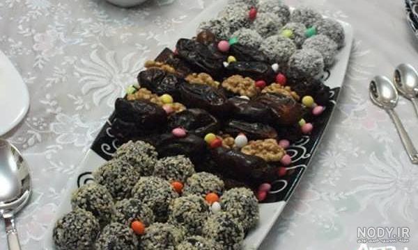 تزیین حلوا و خرما برای سفره افطار با ایده های زیبا