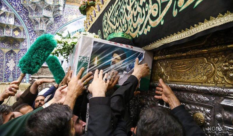 فیلم و عکس سنگ مزار شهید رئیسی در حرم رضوی