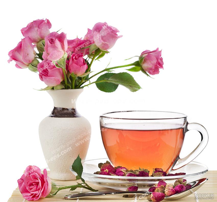 عکس فنجان چای در پاییز