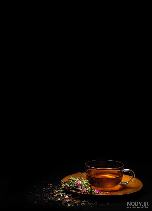 عکس فنجان چای در پاییز