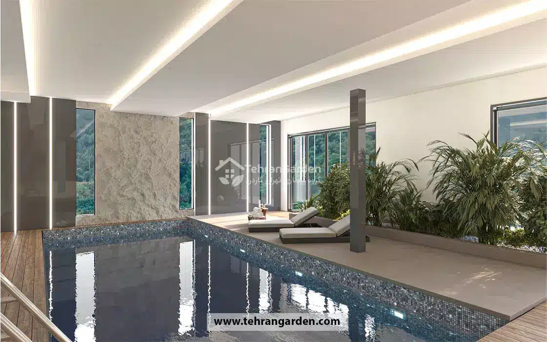 طراحی استخر ویلا - استخر ویلا - ویلا استخردار - هزینه ویلا استخردار - مدرن  ویلا