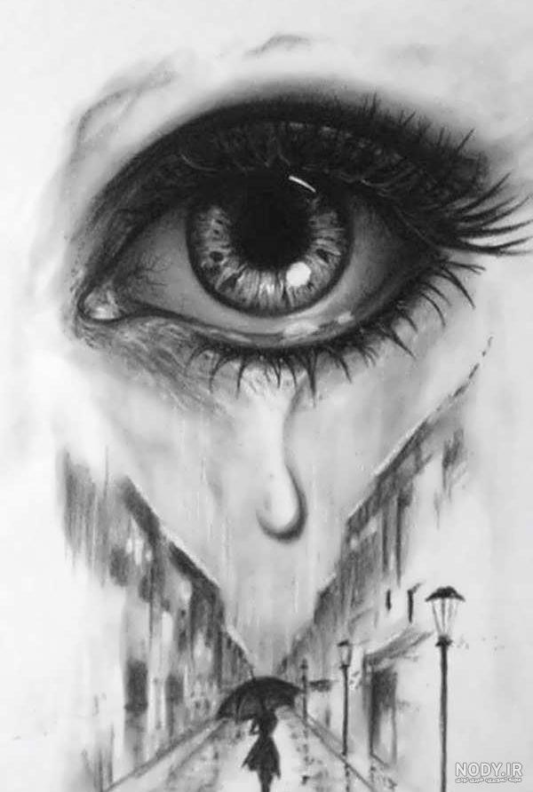 عکس چشم اشک آلود