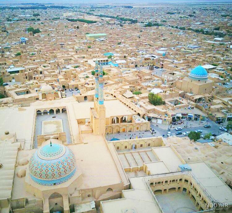 عکس هوایی از مسجد جامع یزد