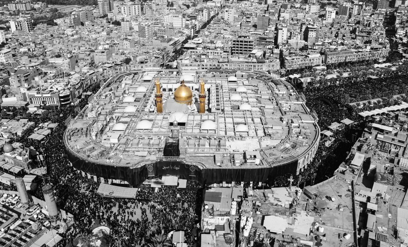 عکس هوایی حرم امام علی