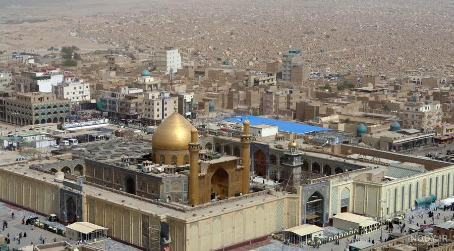 عکس هوایی حرم امام علی