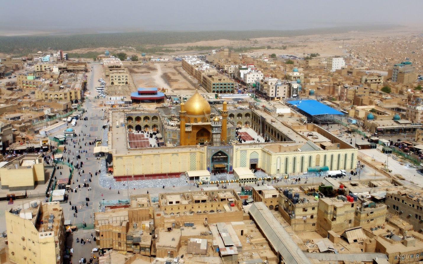 عکس هوایی حرم امام علی - عکس نودی