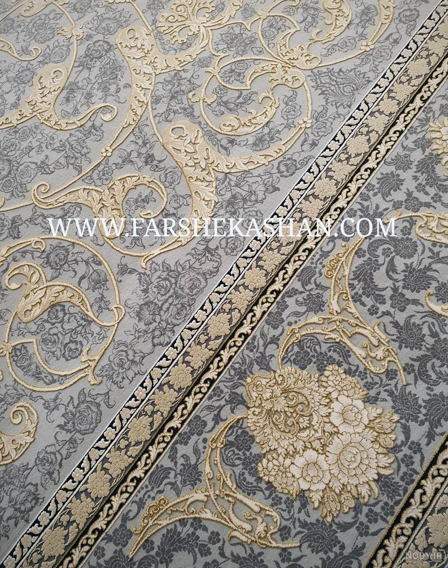 فرش 1200 شانه طلاکوب طرح رستا نقره ای | شهر فرش کاشان فرش 1200 شانه طلاکوب طرح رستا نقره ای | شهر فرش کاشان