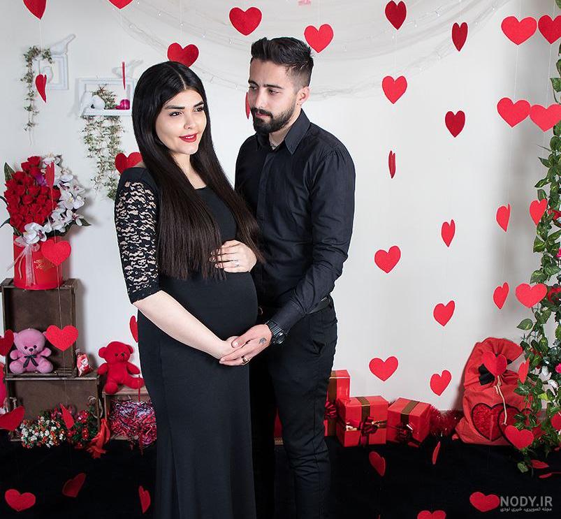 ژست عکس ماه اول بارداری - عکس نودی