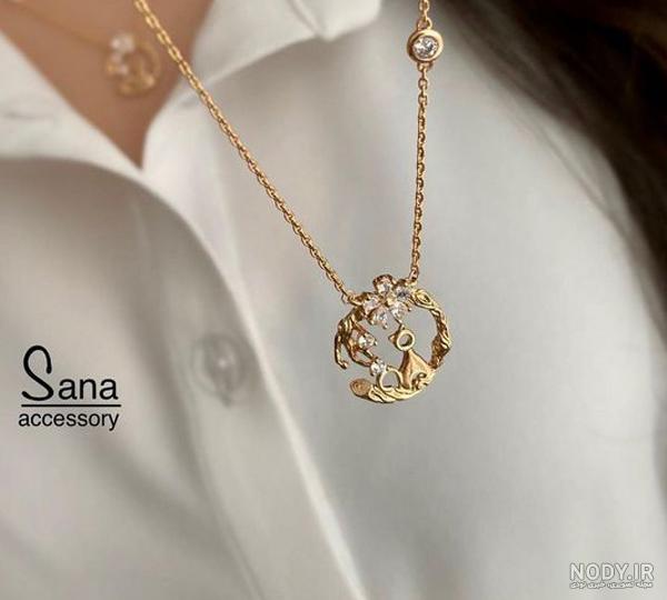 خرید نیم ست زنانه طلا روس طرح گل مدل 1505 با بهترین قیمت
