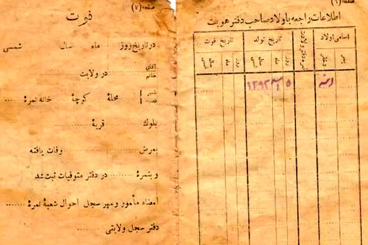 عکس شناسنامه طلاق گرفته شده