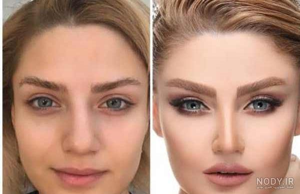 عکس قبل و بعد آرایش عروس