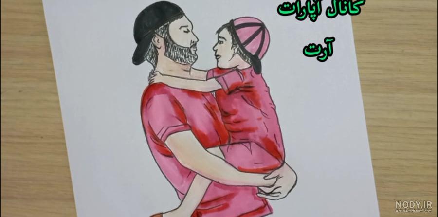 تصویر کارتونی یک پدر جوان مجرد با فرزندان نازش 1065780