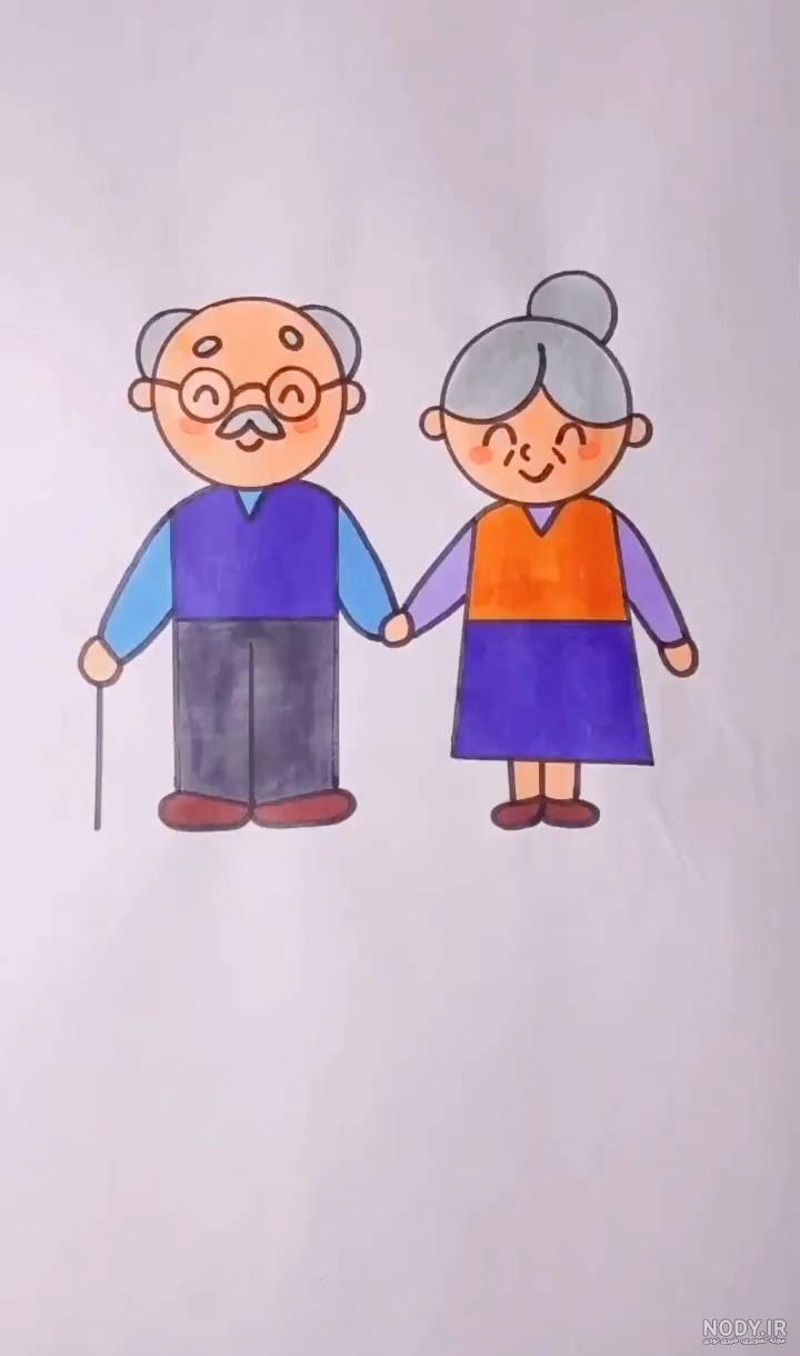 نقاشی نوه ها با پدرومادر بزرگها در آمل - تابناک | TABNAK