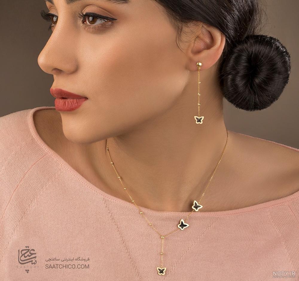 آویز گردنبند طلا مدل پروانه آویز گردنبند طلا مدل پروانه