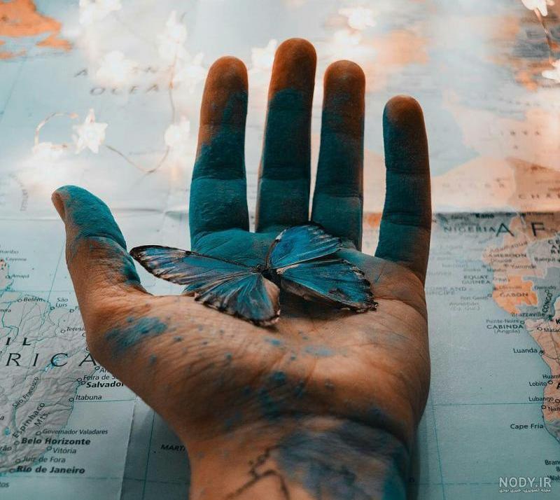 عکس فانتزی پروانه و دست برای پروفایل